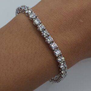 14K Gold 10 Ct Lab Grown Diamond Tennis Bracelet